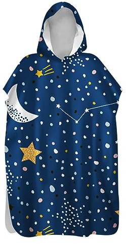 Highdi Niedlich Handtuch Surf Poncho mit Kapuze Erwachsene für Damen Herren Teenager, Badeponcho Handtuch Poncho aus Mikrofaser auch als Umkleidehilfe Strand
