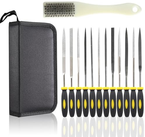 13 tlg feilenset metall für Metall und Holz, Schlüsselfeilen set. Mit Holzfeilen Set und Metallfeile Set für präzise Arbeiten. Inklusive Diamant feilen, perfekt für Werkstatt und Heimwerken