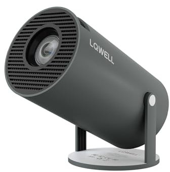 LQWELL® Projecteur, Mini Projecteur, Prend en Charge WiFi 5G, BT5.0 avec SystÈMe D'exploitation Android 11.0, TrapÈZe Automatique, Angle De 220 DegrÉS pour TÉLÉPhone/PC/Ordinateur, HDMI, Gris