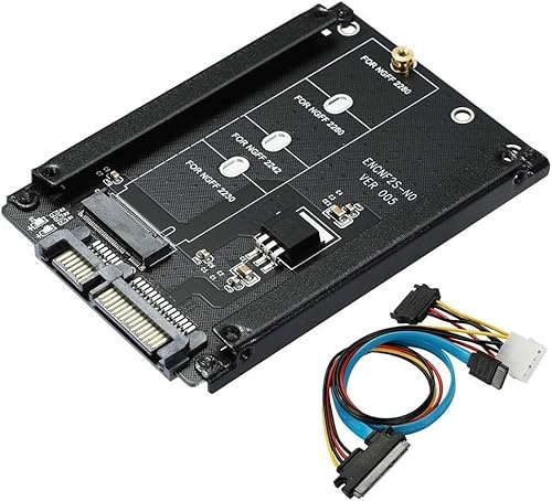YABOANG SATA SSD to 2.5 inch SATA Adapter Enclosure, Dual B key M.2 SSD III 6gb/s Converter Card, M2 Hard Drive Adapter Support NGFF M2 2280, 2260, 2242, 2230 (only for M.2-SATA SSD)