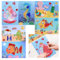 TGFIX 6Pcs Meerestier Bastelset Kinder Meer Papier Basteln Ozeantiere Folien Aufkleber Bastelhandwerk DIY Ozean Folienbilder Kunsthandwerk Kreativsets für Mädchen Junge Kindergeburtstag Sommer