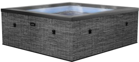 Wave Garda 4-Personen-Whirlpool – 50% wärmeeffizienterer Öko-Schaum-Whirlpool mit fortschrittlicher integrierter Heizung – 70 Aquajet Spa-Massagesystem, Farbe Feuersteingrau