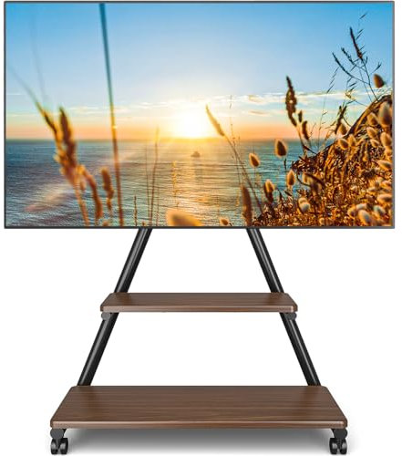 TVON TV Ständer Rollbar Fernsehständer höhenverstellbar schwenkbar TV Wagen mit Rollen für 32-80 Zoll Flach & Curved Fernseher bis zu 68 KG Max. VESA. 600 * 400