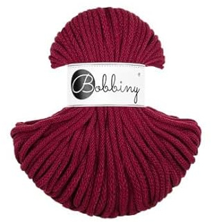 Premium Baumwoll-Flechtschnur - 5mm x 50m - Vielseitige Makramee-Kordel für Stricken, Weben, DIY-Basteln und Heimdekoration - Hochwertige Bunte Bastelschnur Flechtkordel - Wine Red