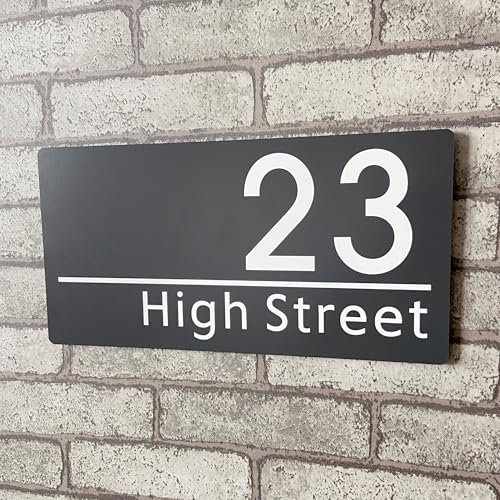 Numeri di Alluminio Compositi Personalizzati per Casa e Strada - Stampa per Esterni in Grigio Antracite per Hotel, Negozio, Appartamento