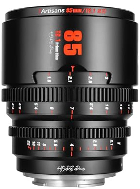 7artisans 85mm T2.1 Cine Lens APS-C fixed focus film lens wide angle, large aperture for M43-Mount,black