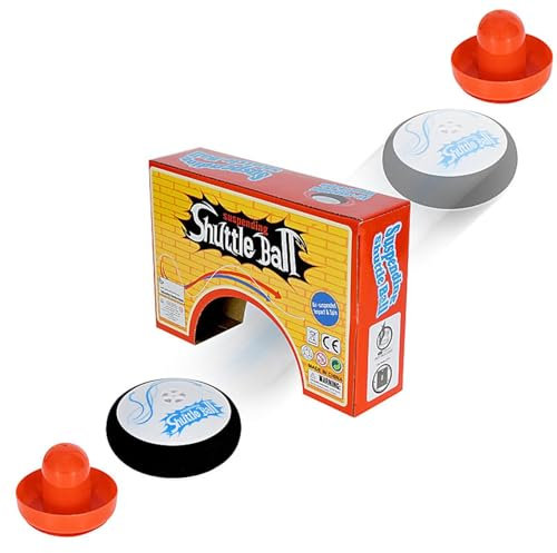 Generisch Air Hockey Hover Puck, Elektrisch Schwebendes Hockey Mit 2 Roten Air Hockey Pushern, Air Hock Pucks Brettspiel, Schwarz Und Rot