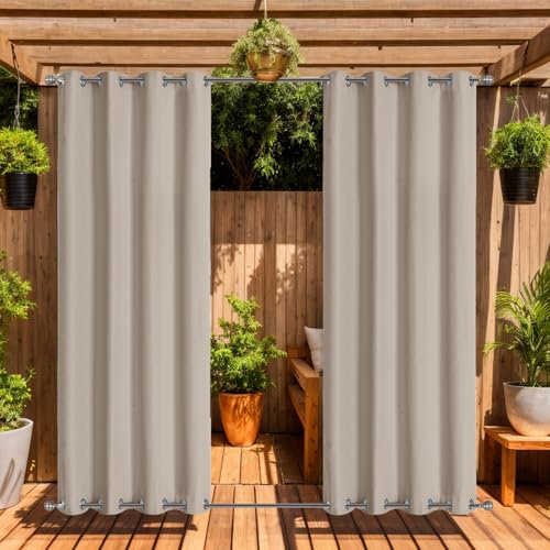 LiveGo Tenda da esterno per giardino, patio, gazebo, pergola, impermeabile, antivento, 2 pannelli, tende per esterni, pergola, gazebo, isolamento termico, protezione UV