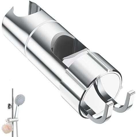 SURFOU Supporto Soffione Doccia Regolabile, Porta Doccino asta 25mm Barra, Saliscendi Staffa Doccetta Reggi, Showerhead Holder Reggi con Gancio Orientabile Bagno