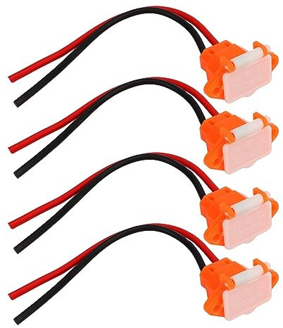 Hapivida 4Pcs Electric Scooter Charger Port 3 Pin 2 Wire Plastic Battery Charging Interface Socket Replacement with Rubber Port Cover for E-Scooter Spare Parts