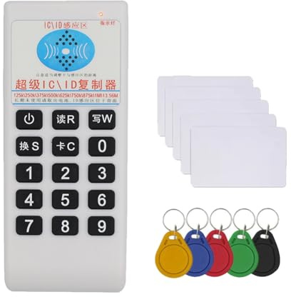 Eighosee Lector y Grabador de Tarjetas RFID NFC IC + Duplicador de Tarjetas/Llaveros 5XUID 125Khz-13,56MHZ Lector de Tarjetas Inteligentes RFID Duplicador de Identificación IC