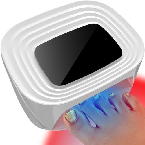 iKeener Sladdlös nagelsvamp laserenhet, FDA rensad nagelrengöring fingertoppar och onychomycosis, 15 x 470 nm blått ljus + 24 x 650 nm rött ljus, justerbara sessioner på 3/5/7/10 minuter