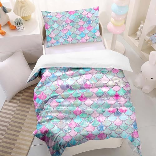 HOMHOMHA Cot Bed Duvet Cover Set- Vibrant Cot Bedding - Nursery Bed Cover for Kids & Baby Boys Girls- 120x150 cm + Pillowcase 40x60 cm
