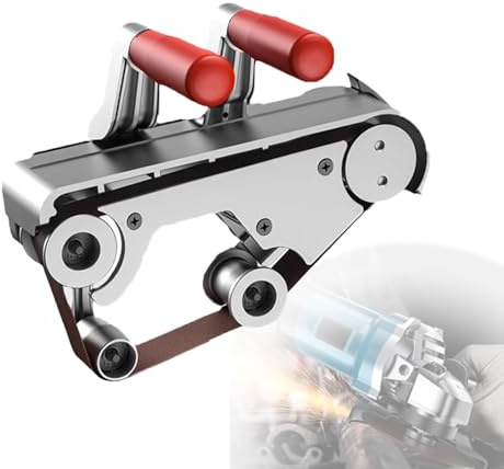LwiftGal Professioneller Rohrbandschleifer,1100 W mit 6 variablen Geschwindigkeiten und Schleifbändern,ideal zum Polieren, Veredeln und Entrosten von Rohren und Schläuchen 4-wheelworkinghead
