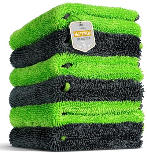6er-Pack Mikrofasertücher für Autos (40×30 cm) – Hochsaugfähig & Kratzfrei – Ideal für Auto-Detailing, LKW, Haushalt, Haustiere, Boote & Motorräder – Geschenkverpackung