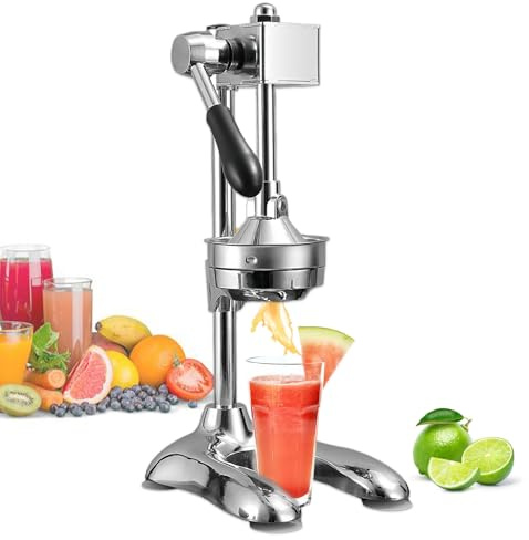 Glowdora Presse À Agrumes Manuelle Double Mode, Presse À Citron Professionnelle avec Levier Facile, Presse À Main Ergonomique pour Orange, Grenade, Citron Vert Et Pastèque Silver