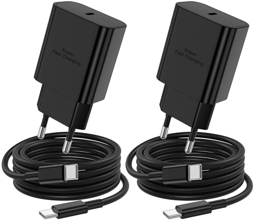 45W Chargeur USB C Câble Rapide pour Samsung Galaxy S26 S25 S24 S23 S22 Ultra FE A56/55/54/36/16/Note, Tab S/A11/10/9 5G, Super Fast USB C Prise Chargeur Adaptateur Secteur avec Type C Cable de 2m