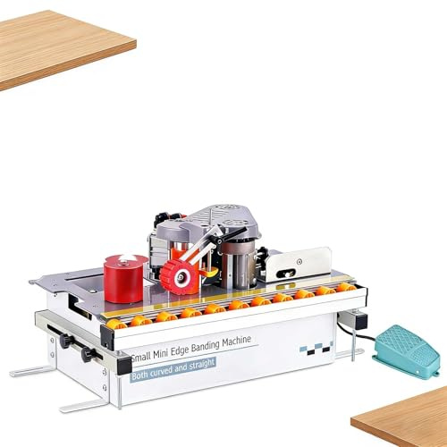 SIEEOUR Canteadora Portátil Para Trabajo De Madera, Canteadora Compacta 1200w, Velocidad Ajustable 0-6m/Min, Encolado Doble Cara, Con Control De Temperatura, Para Madera, Pvc, Tableros