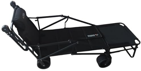 Swiss Outdoor® RelaxWagon 2-in-1 Bollerwagen mit Liegefunktion – Faltbarer Camping Transportwagen bis 180 kg, mit Bremsen & Geländerädern, ideal für Camping, Strand, Festival & Vanlife