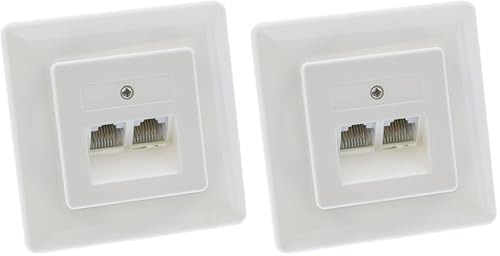 InLine 69989C ISDN Anschlussdose, 2X RJ45 Buchse, Unterputz, Schraubanschluss 2X 8-Fach (Packung mit 2)