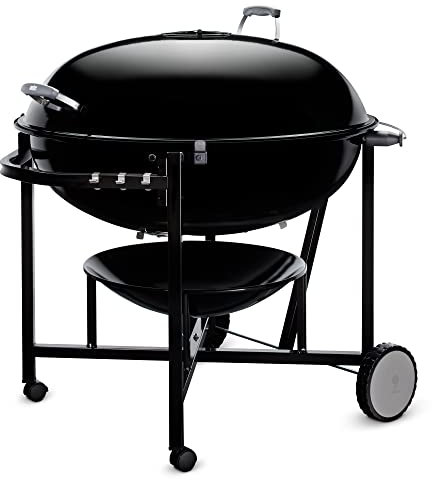 Weber The Ranch Charcoal Kettle Grill, 37 – Massive Outdoor BBQ Grill with Stainless Steel Hinged Cooking Grate, Tuck-Away™ Lid Holder & Porcelain‑Enameled Bowl
