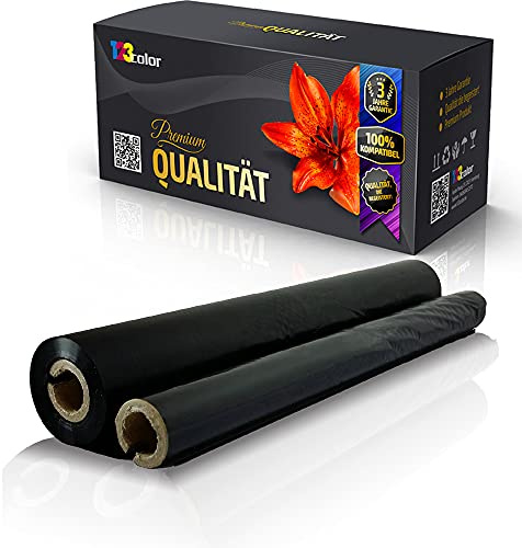 123Color Alternative Thermorolle für Brother Fax V1 Fax T102 Fax T104 Fax T106 Fax T7Plus Fax T72 Fax T74 Fax T76 Fax T78 PC72RF Thermotransferrolle Thermo Rolle Fax Rolle