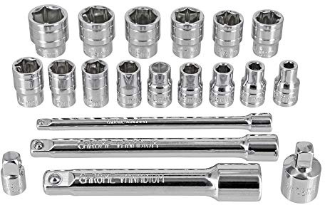 Stecknüsse Steckschlüsselsatz 20tgl 6-20mm CrV Nuss Set Stahl Kipp Verlängerung Stab Adapter vielzahn Nüsse Bit Torx sechskant umschaltknarre Kfz