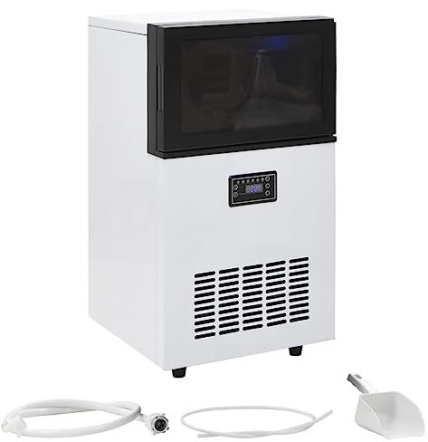 vidaXL Macchina per Il Ghiaccio da Nera 45 kg/24 h, Macchina Automatica Ghiaccio, Macchine Feste, cubetti Ghiaccio, Macchine Ghiaccio