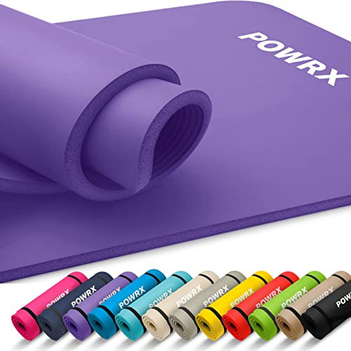 Yoga and Fitness Mat, Non-Slip Gymnastics Mat with Carry Strap, Bag, and Exercise Poster, Skin-Friendly and Phthalate-Free (Purple, 190 x 80 x 1.5 cm)