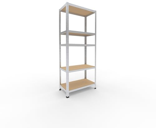 shelfplaza Home 180x75x40cm Schwerlastregal verzinkt mit 5 Böden x 175kg | Kellerregal · Lagerregal · Metallregal · Regale für Kellerraum · Steckregal · Abstellraum Regal