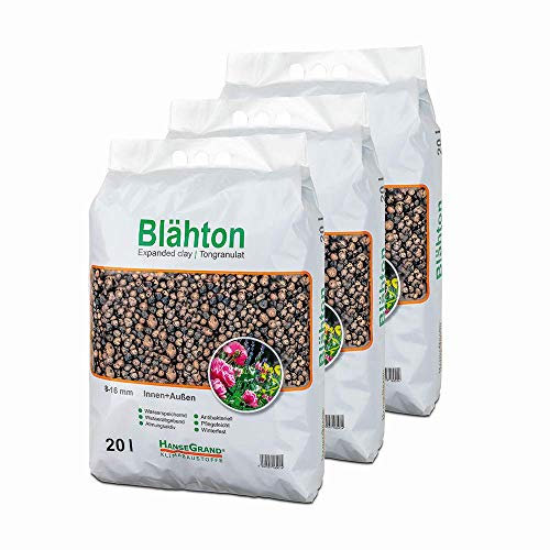 HanseGrand Blähton Tongranulat Hydrokultursubstrat Pflanzkästen Kübel Pflanztöpfe Drainagematerial (60 Liter)