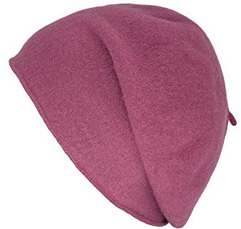 Kopka Damen Wollstegbaske, Baskenmütze, Strickmütze aus 100% Wolle (Merino), Wintermütze (rosa/Mauve)