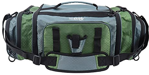OSAGE RIVER Angelausrüstungstasche, groß, wasserdicht, Angeltasche mit gepolstertem Schultergurt, Ripstop-weiche Seiten, Angeltasche mit Zangenhalter, Oliv