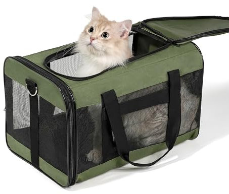 HITSLAM Trasportino per animali domestici con lati morbidi, trasportino da viaggio per gatti, cani di piccola taglia, gattini o cuccioli, pieghevole, durevole, approvato dalle compagnie aeree, adatto