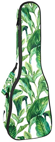 Konzert-Ukulelen-Rucksack, robuster Ukulele-Koffer mit Stauraum, Sopran-Konzert-Ukulele, 10 mm, gepolsterte Tasche, Urlaubsinsel, Hawaiianische Bananenbäume