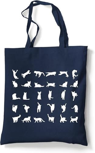 tradercat Jutebeutel bedruckt mit Motiv, Stoffbeutel bedruckt aus 100% Baumwolle - Tote Bag, Einkaufsbeutel, Einkaufstasche, Shopper und Baumwolltasche mit langen Henkeln, Lustige Katzen