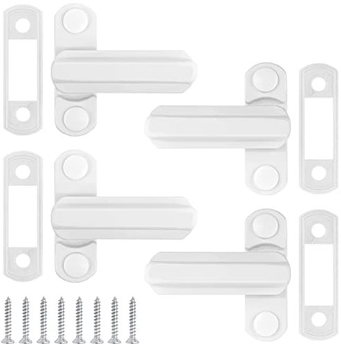 4 Pezzi Chiusura di Sicurezza per Porta Finestra, Window Sash Jammers in Lega di Alluminio, Serratura di Sicurezza Finestra Porta, Blocca Porta e Finestra di Sicurezza per Bambini Home Office
