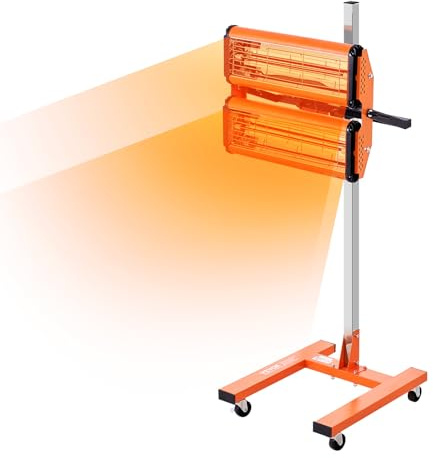 VEVOR Lampe polymérisation Infrarouge, 2200 W, séchoir Peinture Voiture avec Support, minuterie 1-60 Min, Chauffage Cabine Cuisson pulvérisation 0,48 ㎡, Lampe à polymériser pour réparation séchage