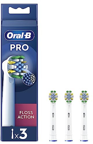 Oral-B Floss Action Testine Spazzolino Elettrico, Confezione da 3 Testine di Ricambio, per Raggiungere in Profondità gli Spazi Interdentali, Rimuove fino al 100% di Placca