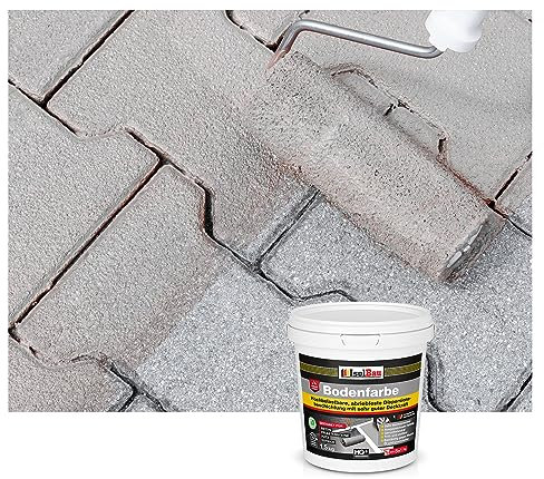 Isolbau Bodenfarbe - 1.5 kg - Boden- und Betonfarbe für Keller, Garage, Werkstatt - Wasserfeste Bodenbeschichtung für innen & außen - Steingrau (RAL)