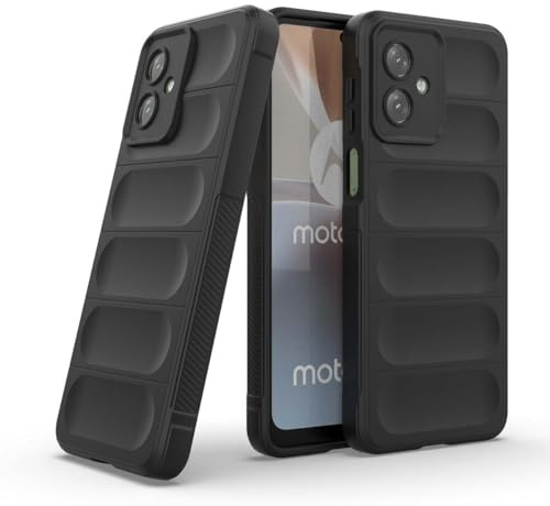 PEIYE Funda para Motorola Moto G54 5G, Carcasa de Silicona Suave TPU con Antigolpes y Agarre Lateral Antideslizante. Diseño Elegante en Color Puro, Case Cover -Negro