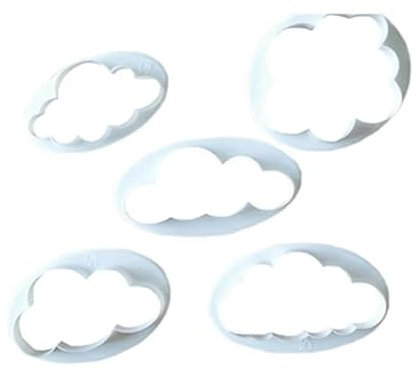 AD-BCrbgen 5 Teile/Satz Wolken Form ausstecher nach maß 3D Gedruckt Fondant Kunststoff Cookie Cutter Keks Form for Kuchen Dekorieren Werkzeuge