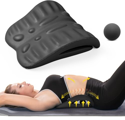 RESTCLOUD Back Stretcher for Back Pain Relief, Back Stretching Cushion, Chronic Lumbar Support Pillow Helps with Spinal Stenosis, Herniated Disc and Sciatica Nerve Pain Relief Lumbar Stretcher