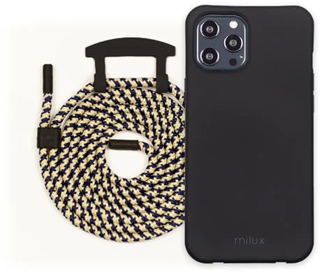 Handykette Phone Necklace mit Abnehmbarer Kordel Handyhülle – Modell Kompatibel mit Huawei P30 Pro (Schwarz mit Kordel Royal-Schwarz)