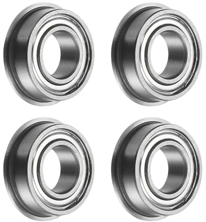 QUARKZMAN Cuscinetto a Sfera Flangiato Mf126Zz, 4 Pezzi 6x12x4mm Cuscinetti Flangiati Abec1 a Doppia Schermatura Acciaio Cromato