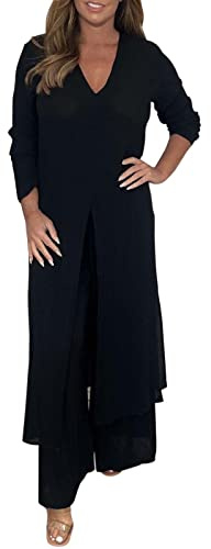 Generisch Sommer Outfits Damen 3/4 Ärmel Baumwolle 5XL Outfits Freizeitanzug Elegant Festlich Bedruck 2 Teiler Loungewear Zweiteiler Oversized Sommer Leicht Streetwear Hosenanzug