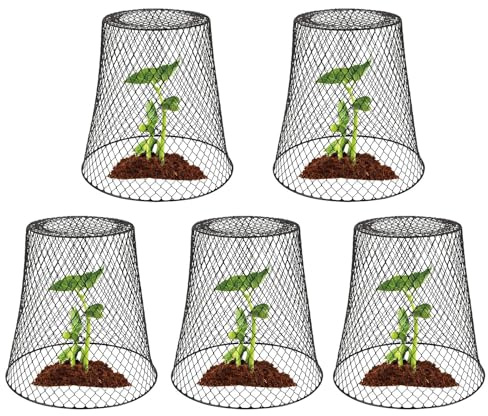 Gwtdtoad 5 Stück Pflanzenhut Hühnerdraht Pflanzenschutzhaube Cloche Pflanzenschutz Metall Gartenglocke, Halten Sie Kaninchen, Vögel, Hühner, Eichhörnchen Und Andere Kleintiere Fern, 23x23x15cm