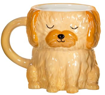 Sass & Belle Cockapoo Shaped Mug - Fun Tea Cup for Dog Lovers, Novelty Mug for Her or Him, Ceramic Coffee Cup, Kitchenware Tea Mugs Designed by Sass and Belle
