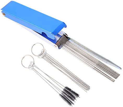 OUNONA 3set Strumenti Per Pulizia Degli Ugelli Di Carbonio Del Carburatore in Acciaio Inossidabile Duraturo Colore Argento Spazzole Per Carburatore e Pulitori Per Ugelli Detergente e Stru