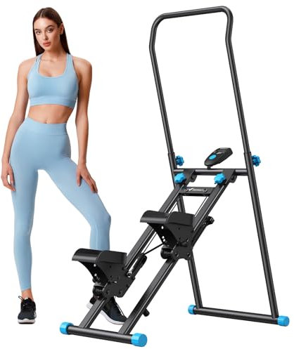 MERACH Stepper Fitness Appartement,2025 Nouveau Escalier Sport,Appareil d'Entraînement Cardio Compact et Guidon pour Maison avec Écran LCD et 3 Hauteurs Ajustables